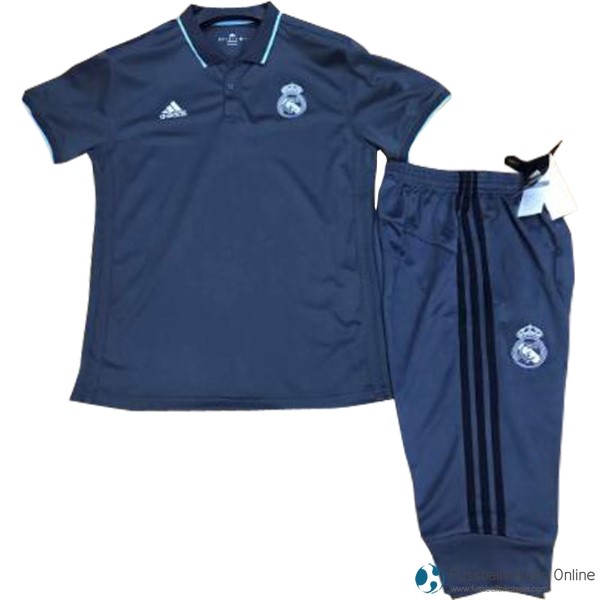 Real Madrid Polo Set Komplett 2017-18 Blau Marine Fussballtrikots Günstig